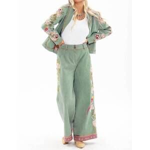NEW ARATTA time to shine wide leg denim pants in green